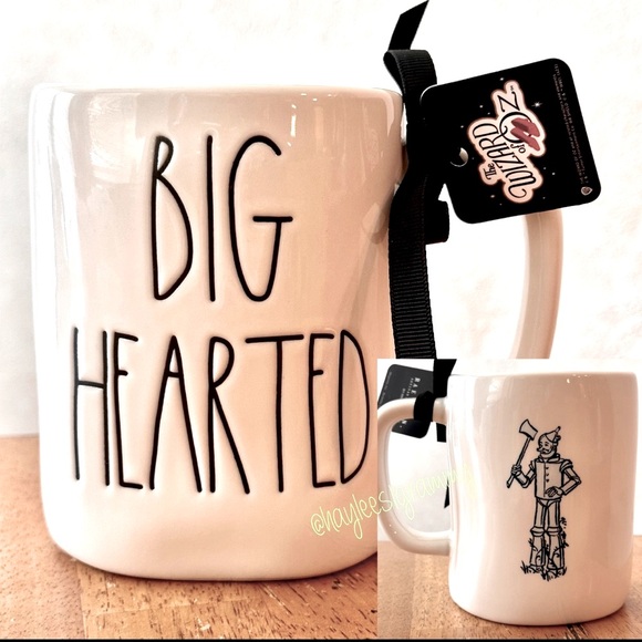 Rae Dunn The Wizard of Oz BIG HEARTED The Tin Man Double Sided Mug BRAND NEW! - Picture 1 of 4